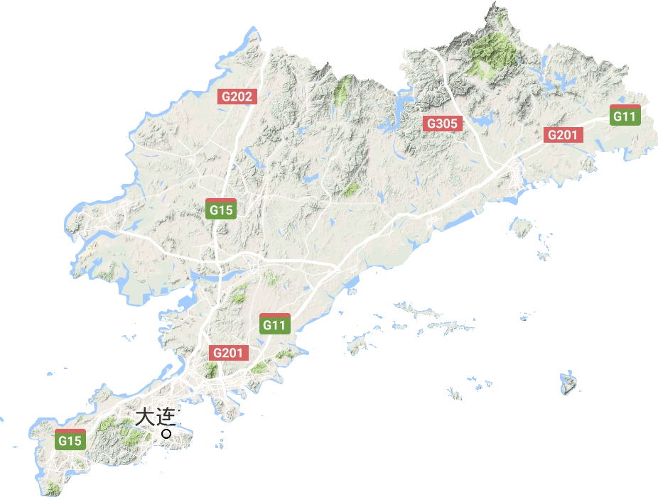 大连市地形地图