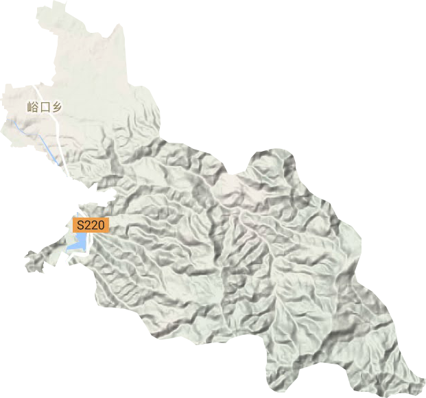 峪口乡地形地图