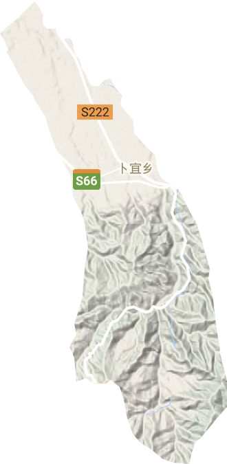 卜宜乡地形地图
