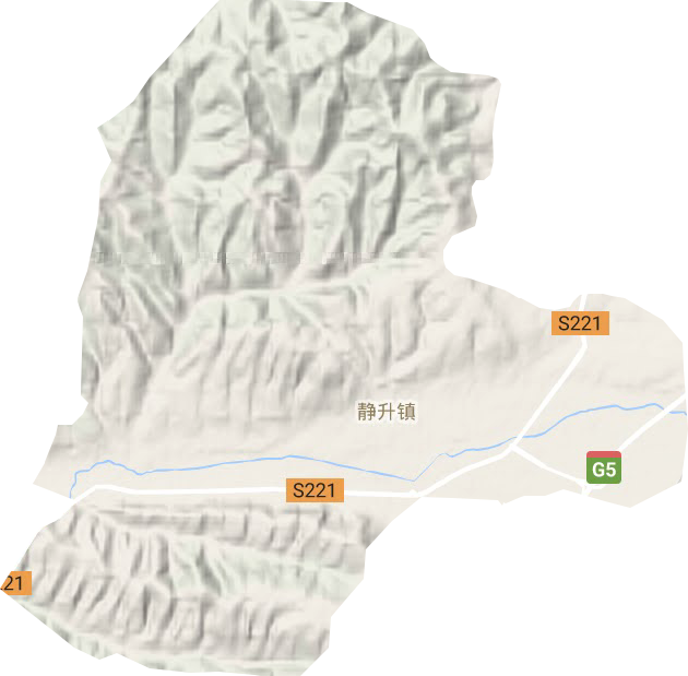 静升镇地形地图