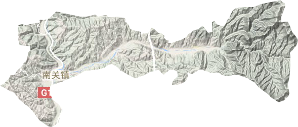 南关镇地形地图