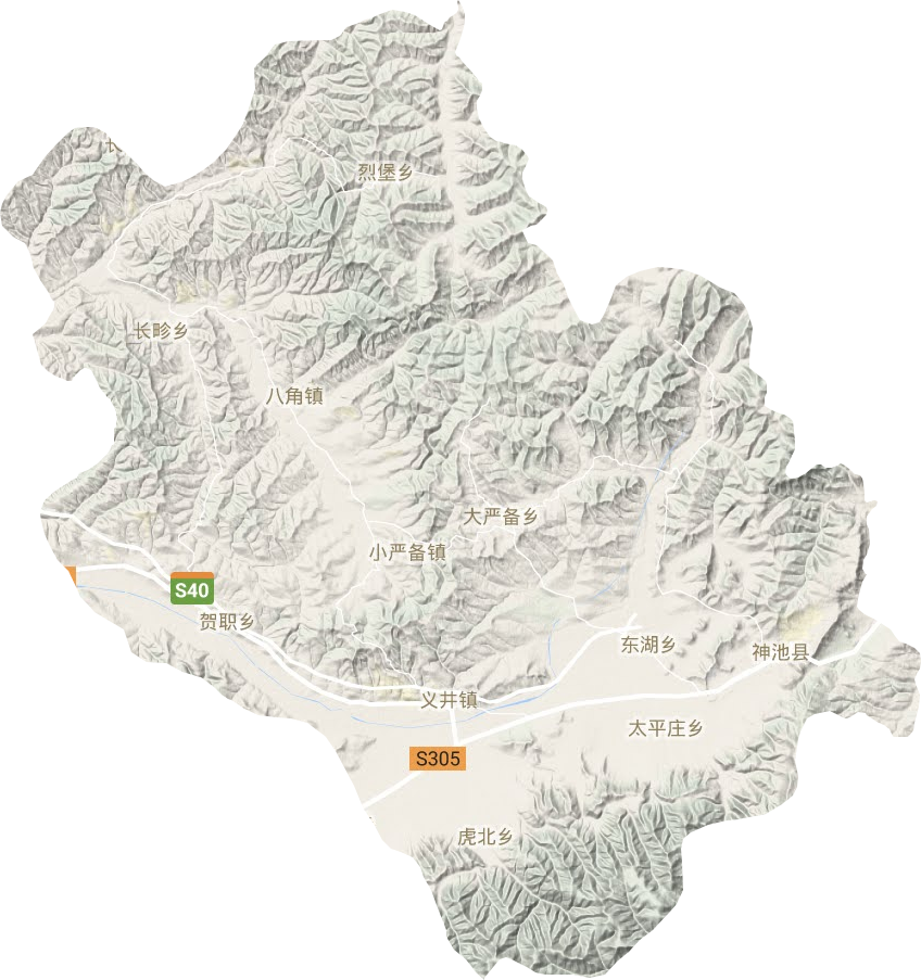神池县地形地图
