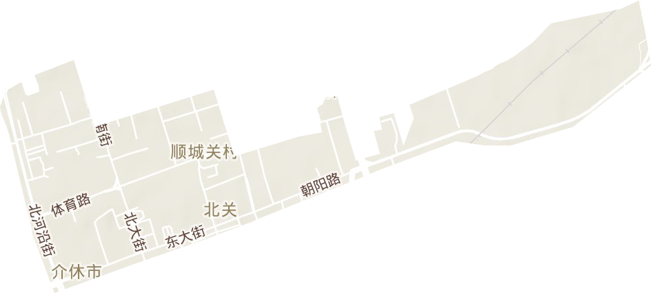 北关街道地形地图