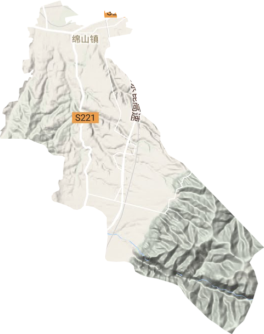 绵山镇地形地图