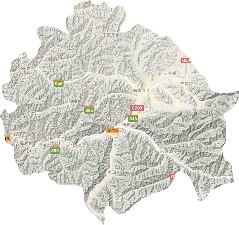 岢岚县地形地图