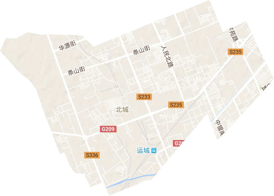 北城街道地形地图