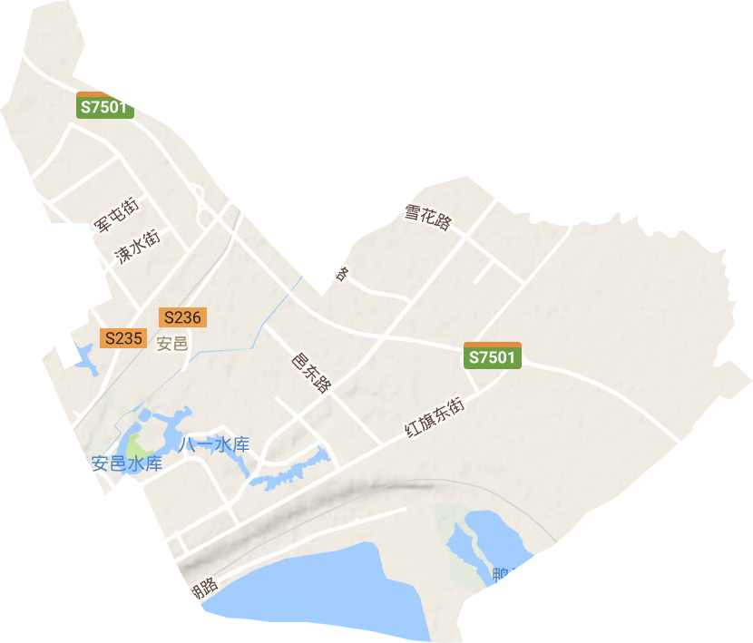 安邑街道地形地图