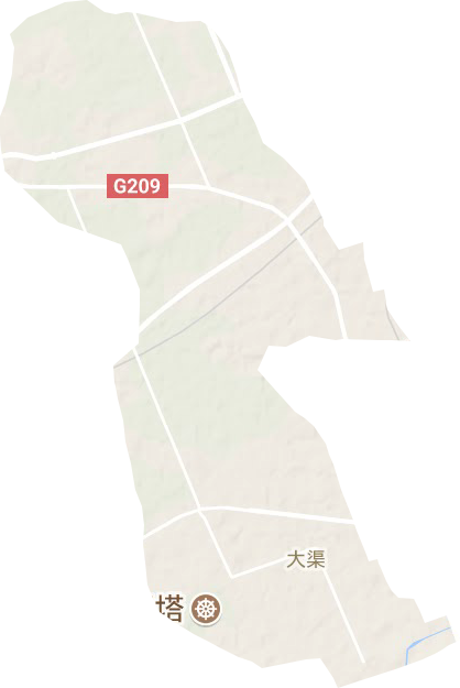 大渠街道地形地图
