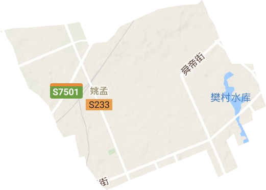 姚孟街道地形地图