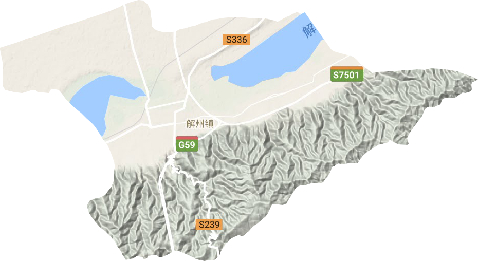 解州镇地形地图