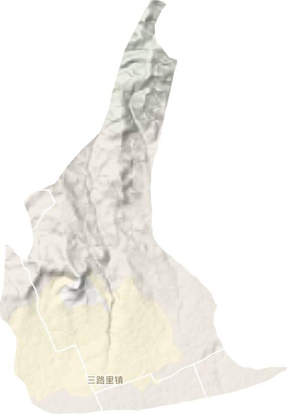 三路里镇地形地图