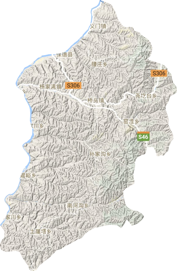 保德县地形地图