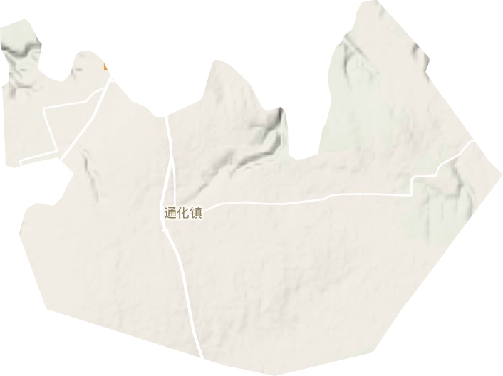 通化镇地形地图