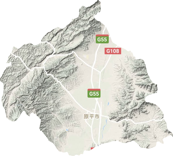 原平市地形地图