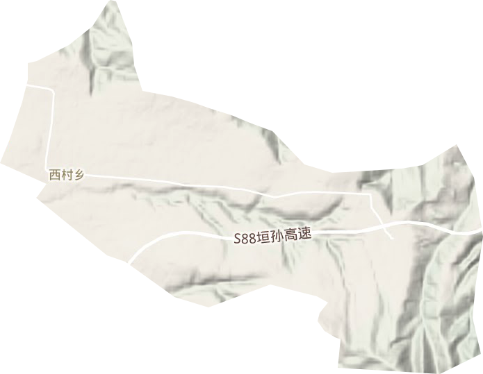 西村乡地形地图