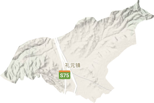 礼元镇地形地图