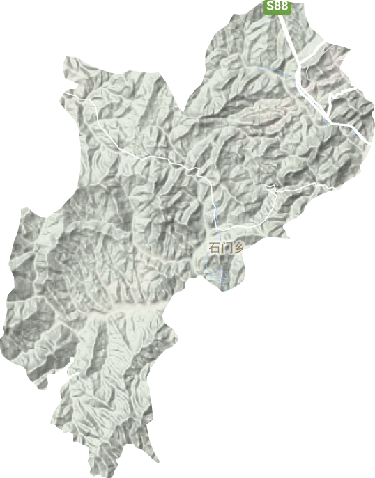 石门乡地形地图