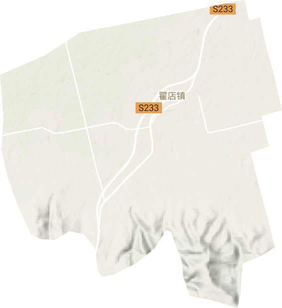 翟店镇地形地图