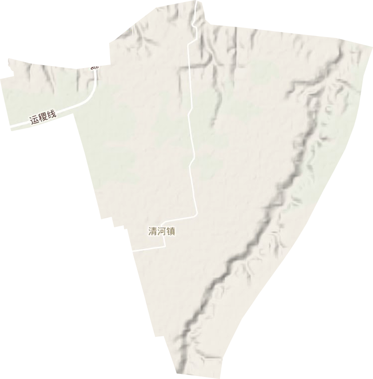 清河镇地形地图