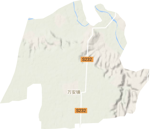 万安镇地形地图