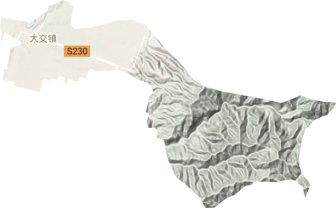 大交镇地形地图
