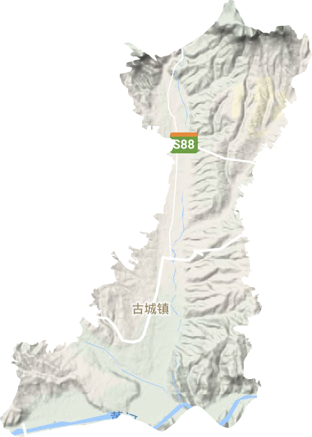 古城镇地形地图