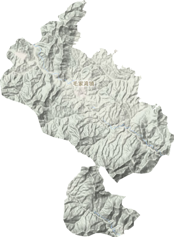 毛家湾镇地形地图