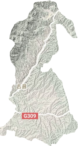 古县地形地图