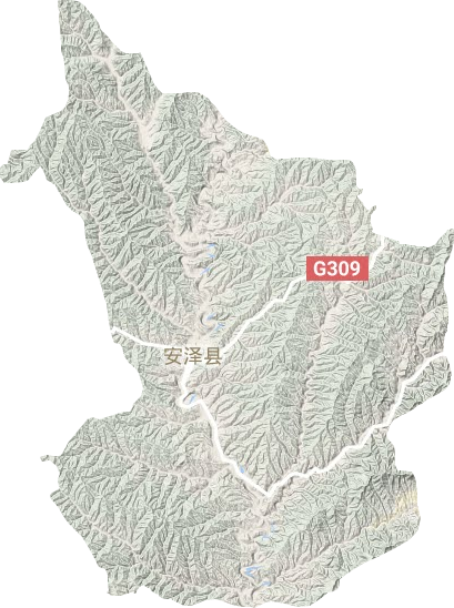 安泽县地形地图