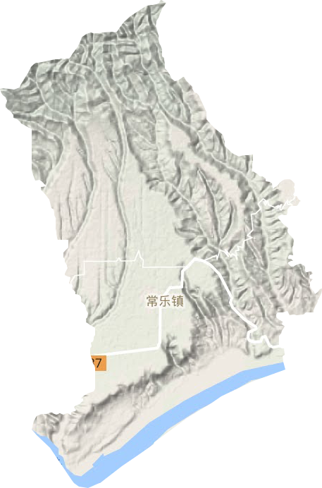 常乐镇地形地图