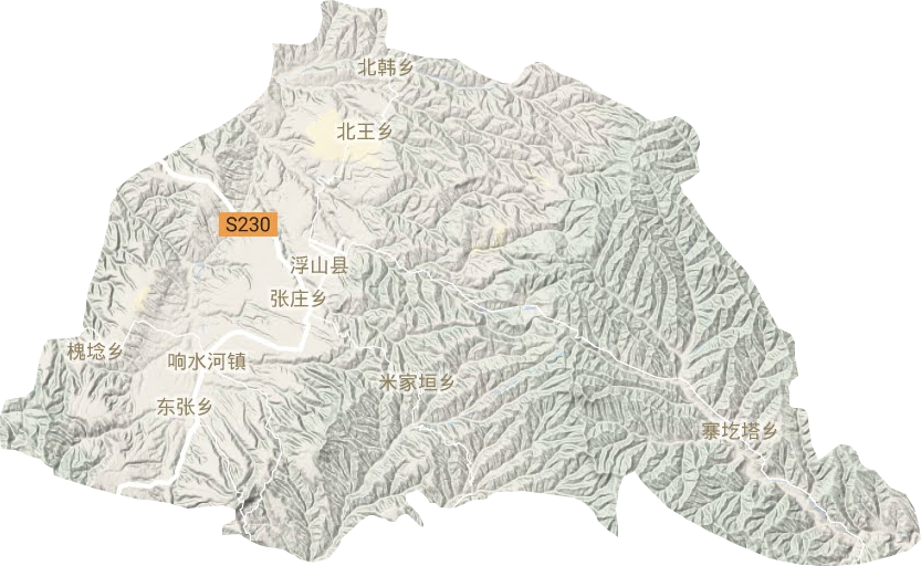 浮山县地形地图