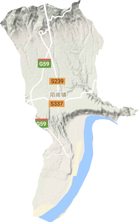 陌南镇地形地图