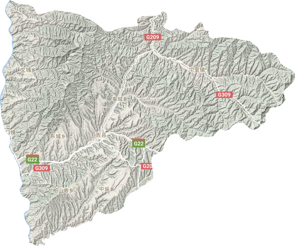 吉县地形地图