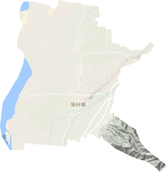 蒲州镇地形地图