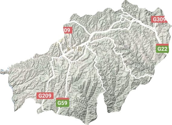 乡宁县地形地图
