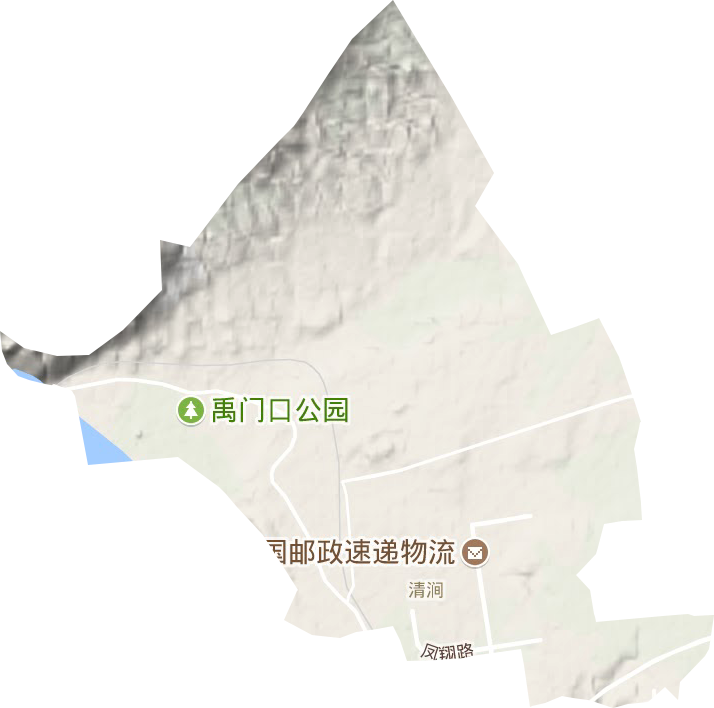 清涧街道地形地图