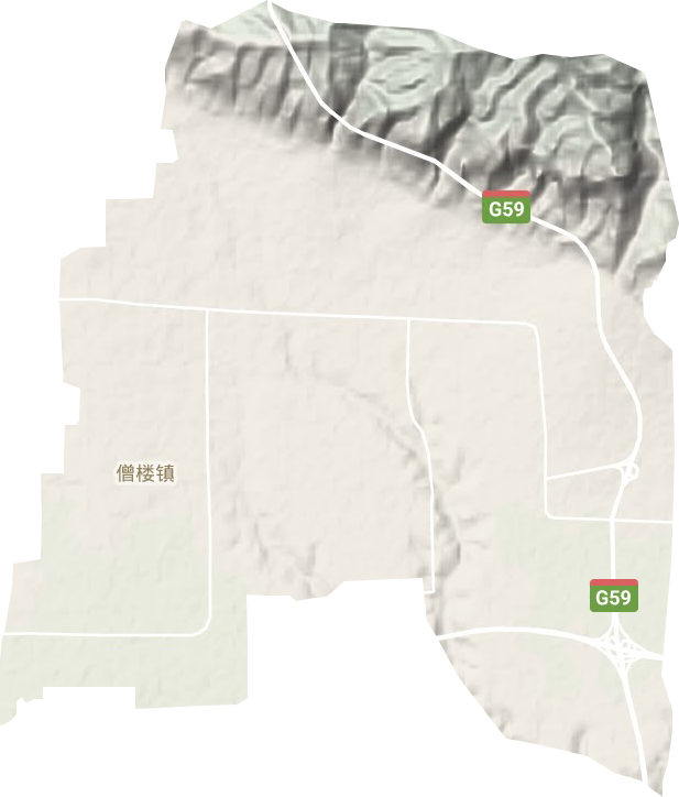 僧楼镇地形地图