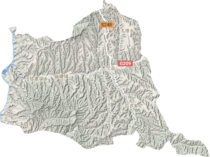 大宁县地形地图