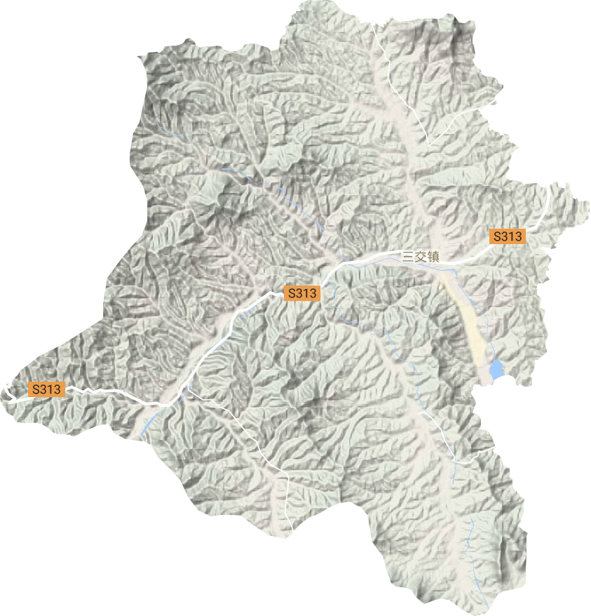 三交镇地形地图