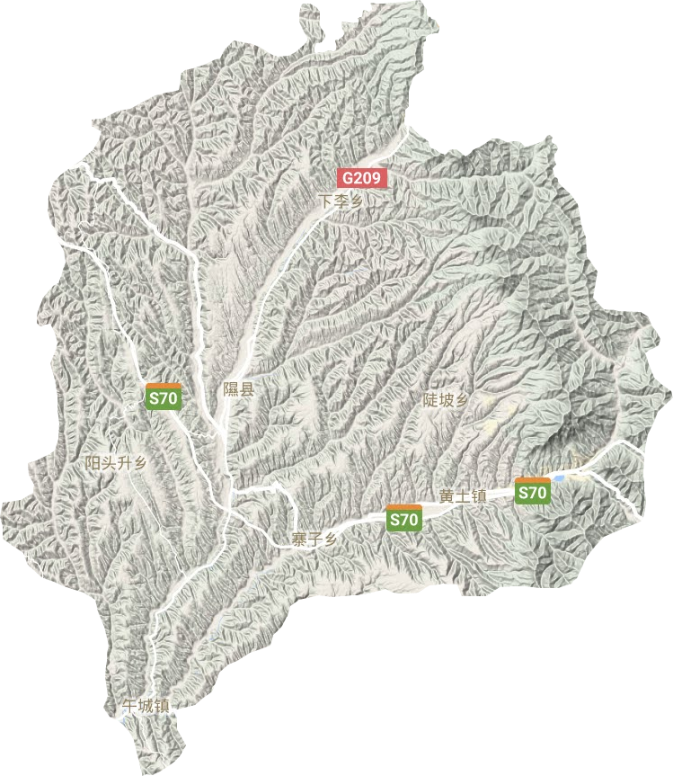 隰县地形地图