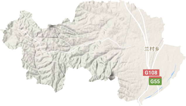 兰村乡地形地图