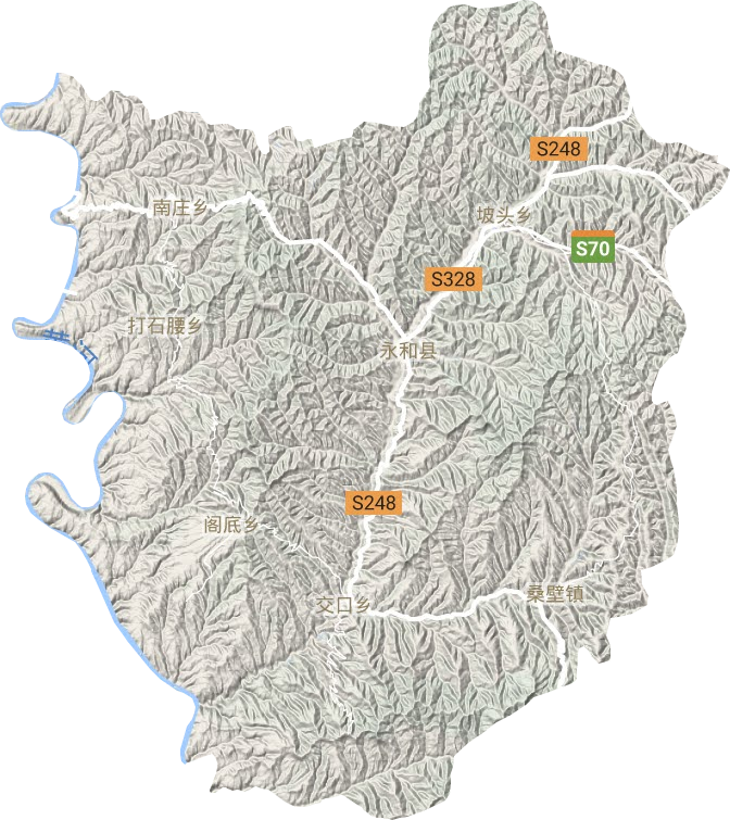 永和县地形地图
