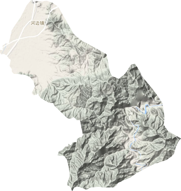 河边镇地形地图