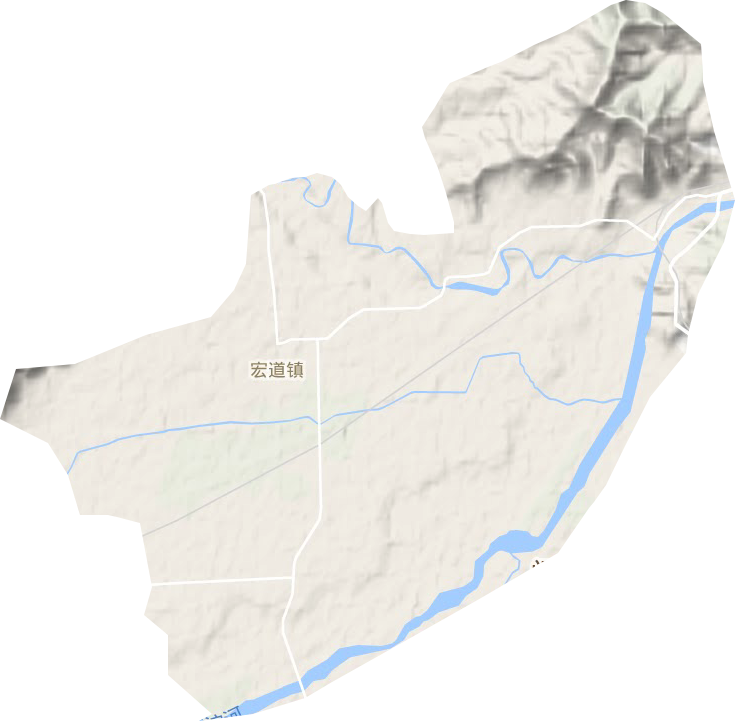 宏道镇地形地图