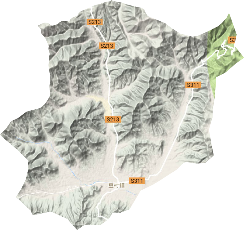 豆村镇地形地图