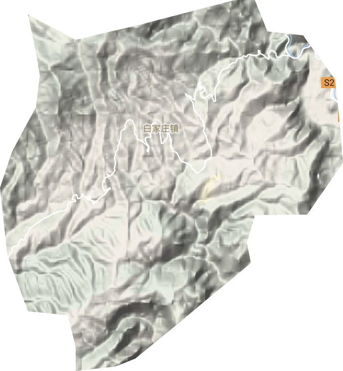 白家庄镇地形地图