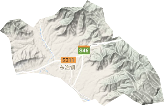东冶镇地形地图