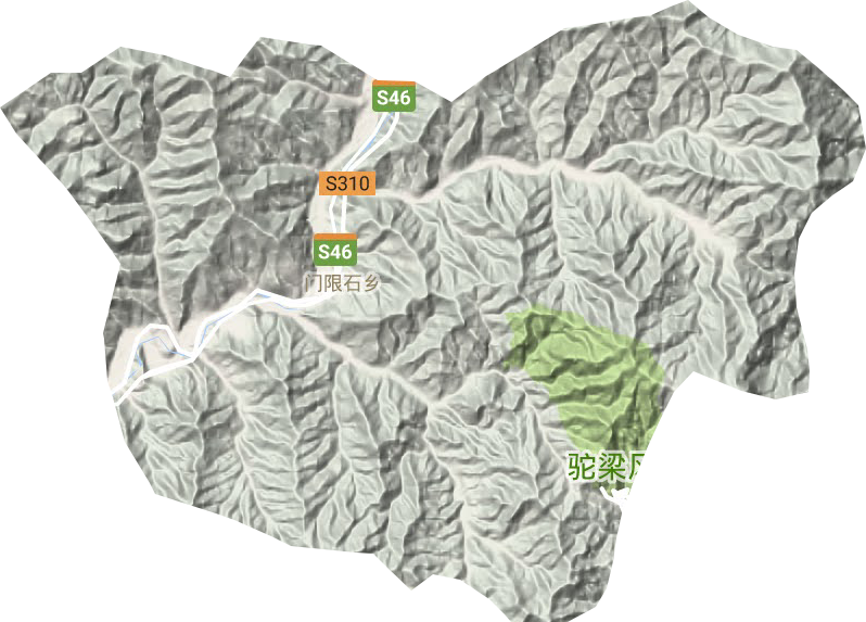 门限石乡地形地图