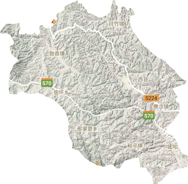 汾西县地形地图