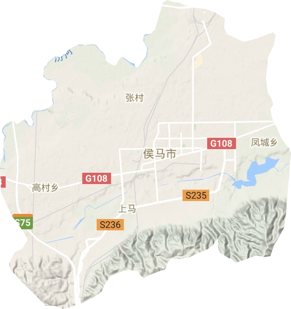 侯马市地形地图